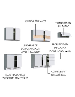 Cocina integral Madesa Marcela Glamy