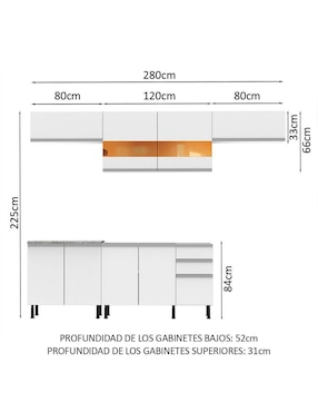 Cocina integral Madesa Glamy