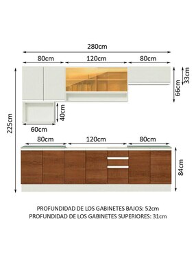 Cocina integral Madesa Genova Glamy