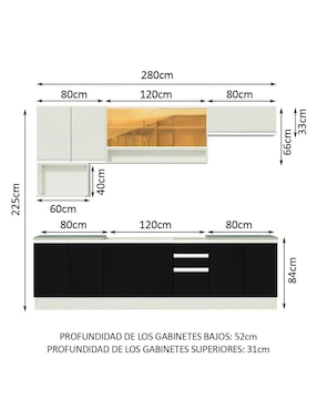 Cocina integral Madesa Genova Glamy