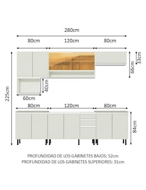 Cocina integral Madesa Genova Glamy