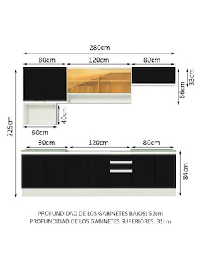 Cocina integral Madesa Genova Glamy