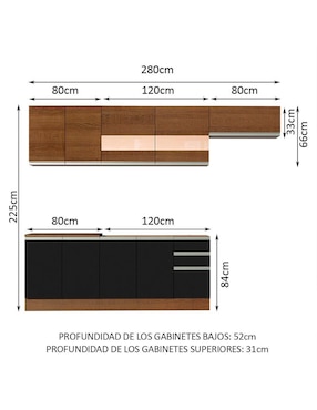 Cocina integral Madesa Marcela Glamy