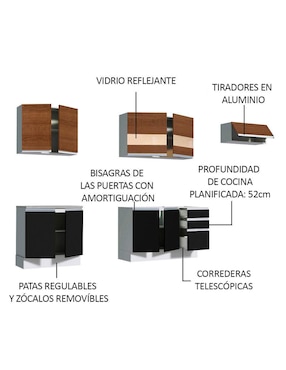 Cocina integral Madesa Marcela Glamy