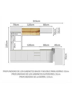 Cocina integral Madesa Glamy
