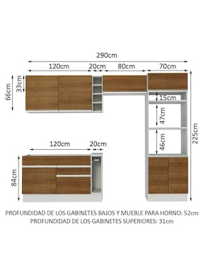 Cocina integral Madesa Glamy