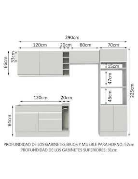 Cocina integral Madesa Glamy