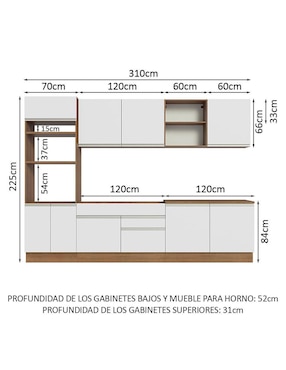 Cocina integral Madesa Glamy