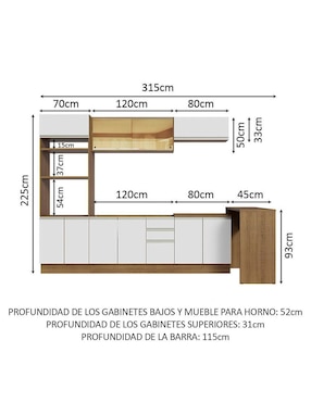 Cocina integral Madesa Glamy