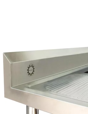 Tarja de acero inoxidable Mindejal con escurridor izquierdo