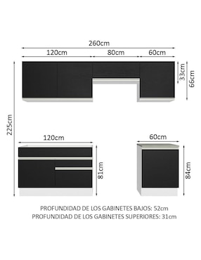 Cocina integral Madesa Glamy