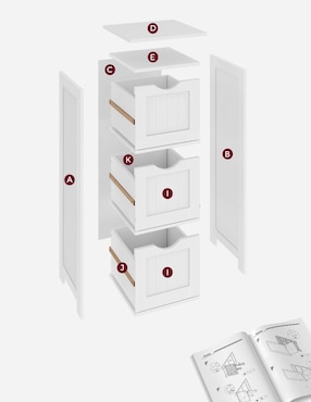 Torre de baño Songmics Home Sofie MDF