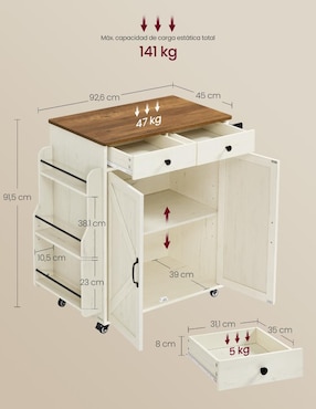 Isla de cocina Songmics Home