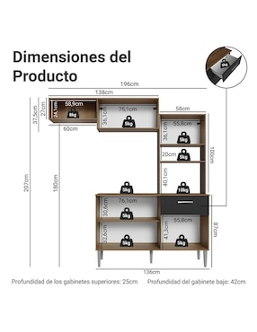 Cocina integral Madesa Aura