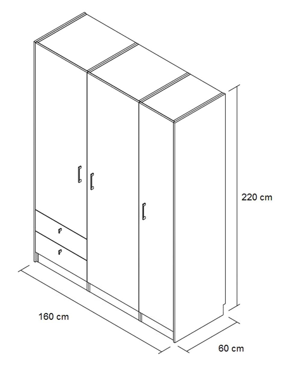 CLOSET DE PAQUETE, 160 X 220 CM, GRIS A