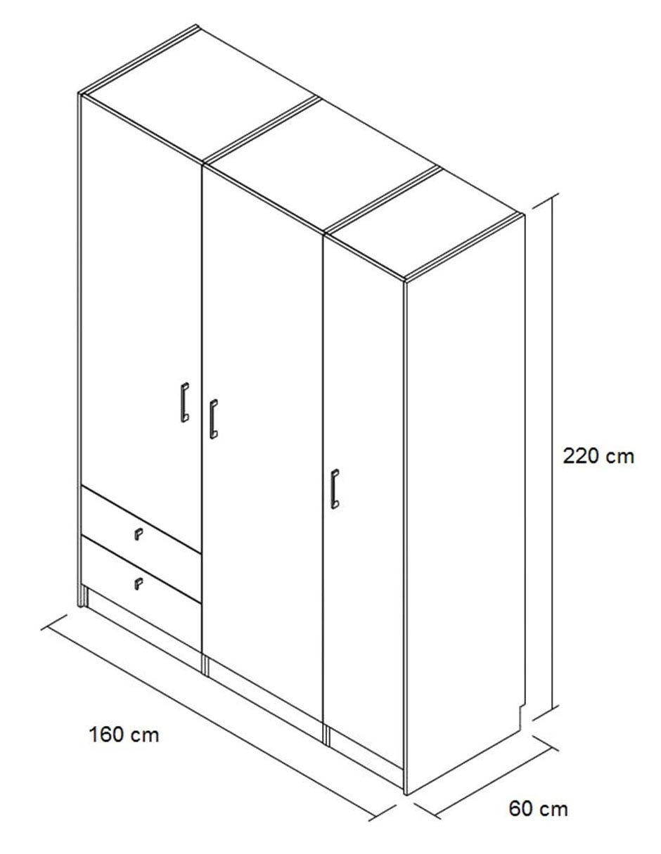 CLOSET DE PAQUETE, 160 X 220 CM, GRIS A