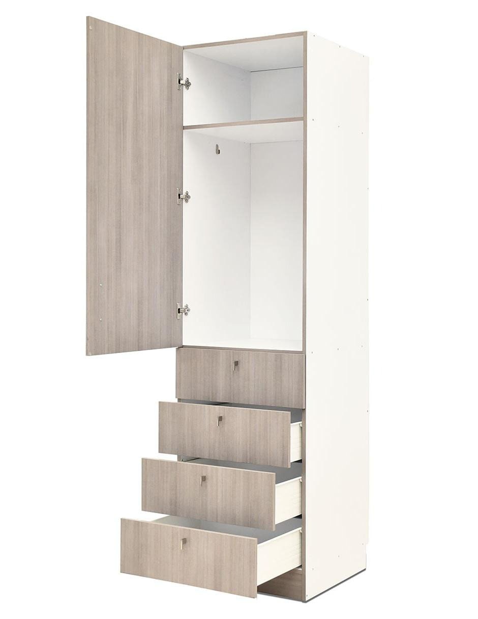 CLOSET DE PAQUETE A, 131 X 64 CM, GRIS