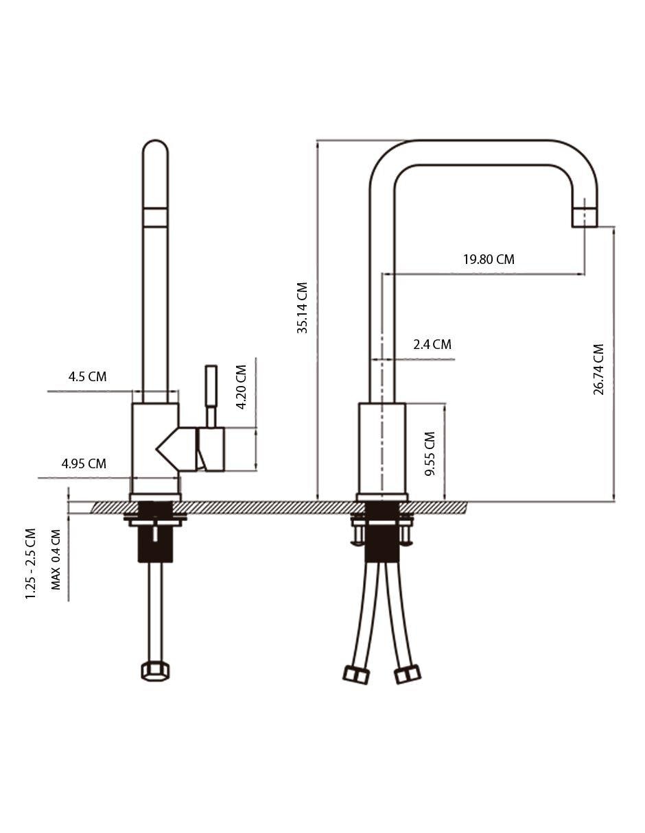 Llave mezcladora monomando grifo cocina TEC128SS 5