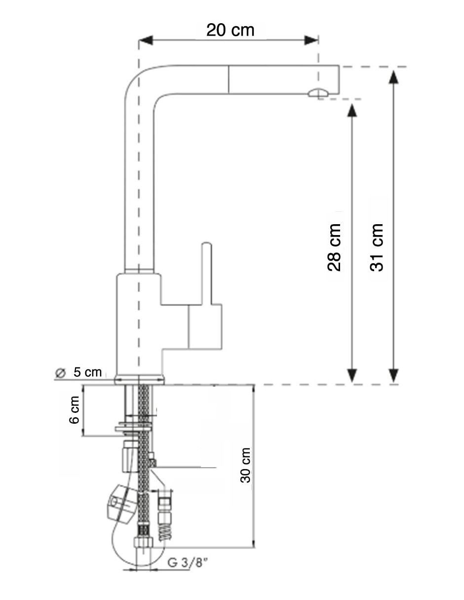 MEZCLADORA COCINA VEMIXEXTL, NEGRO