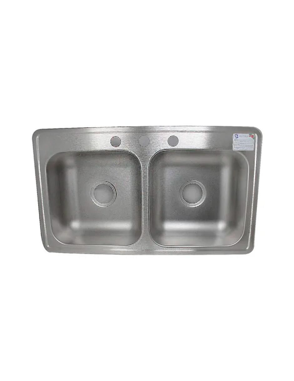 Tarja doble tina de acero inoxidable M-110-19 2