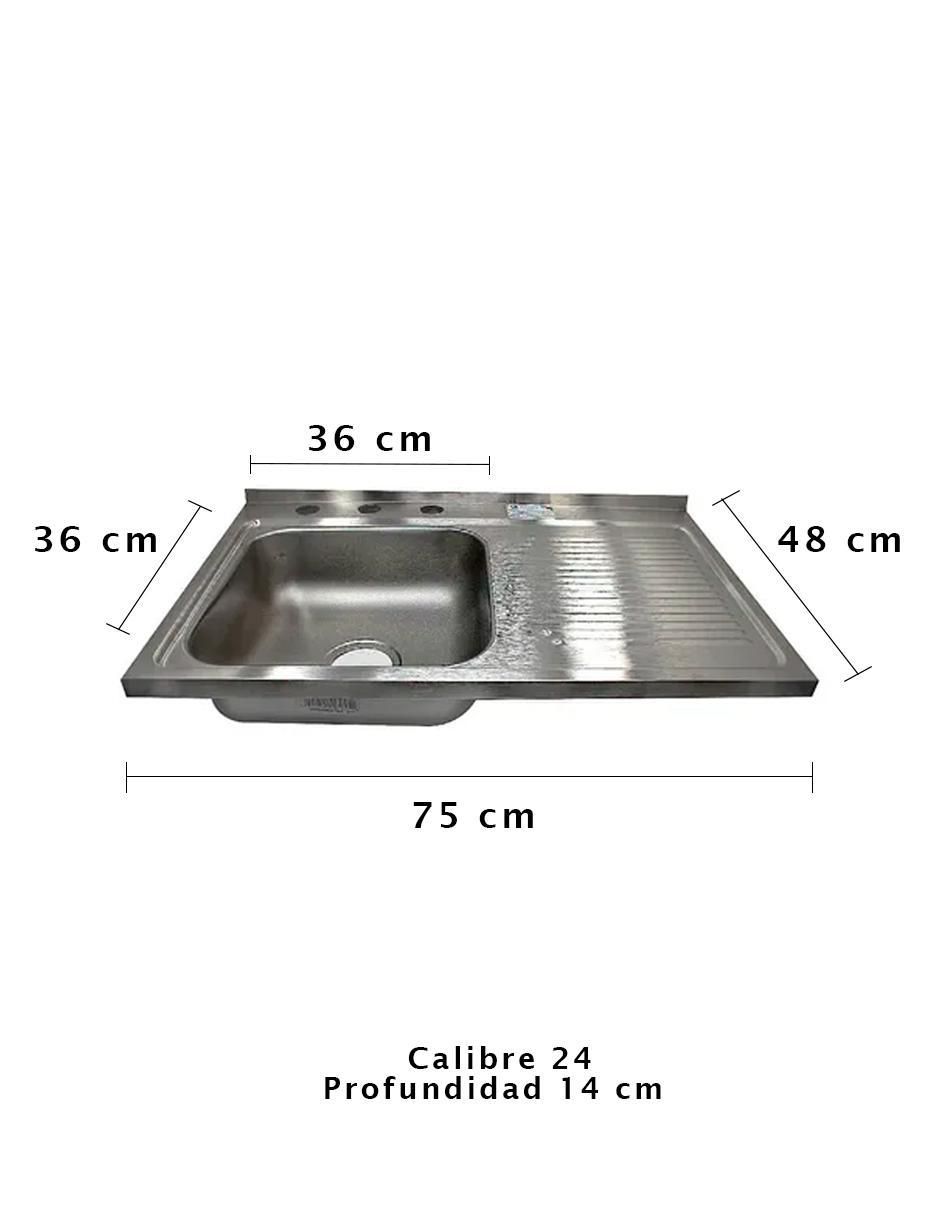 Tarja de acero inoxidable con escurridor derecho CACM-402 4