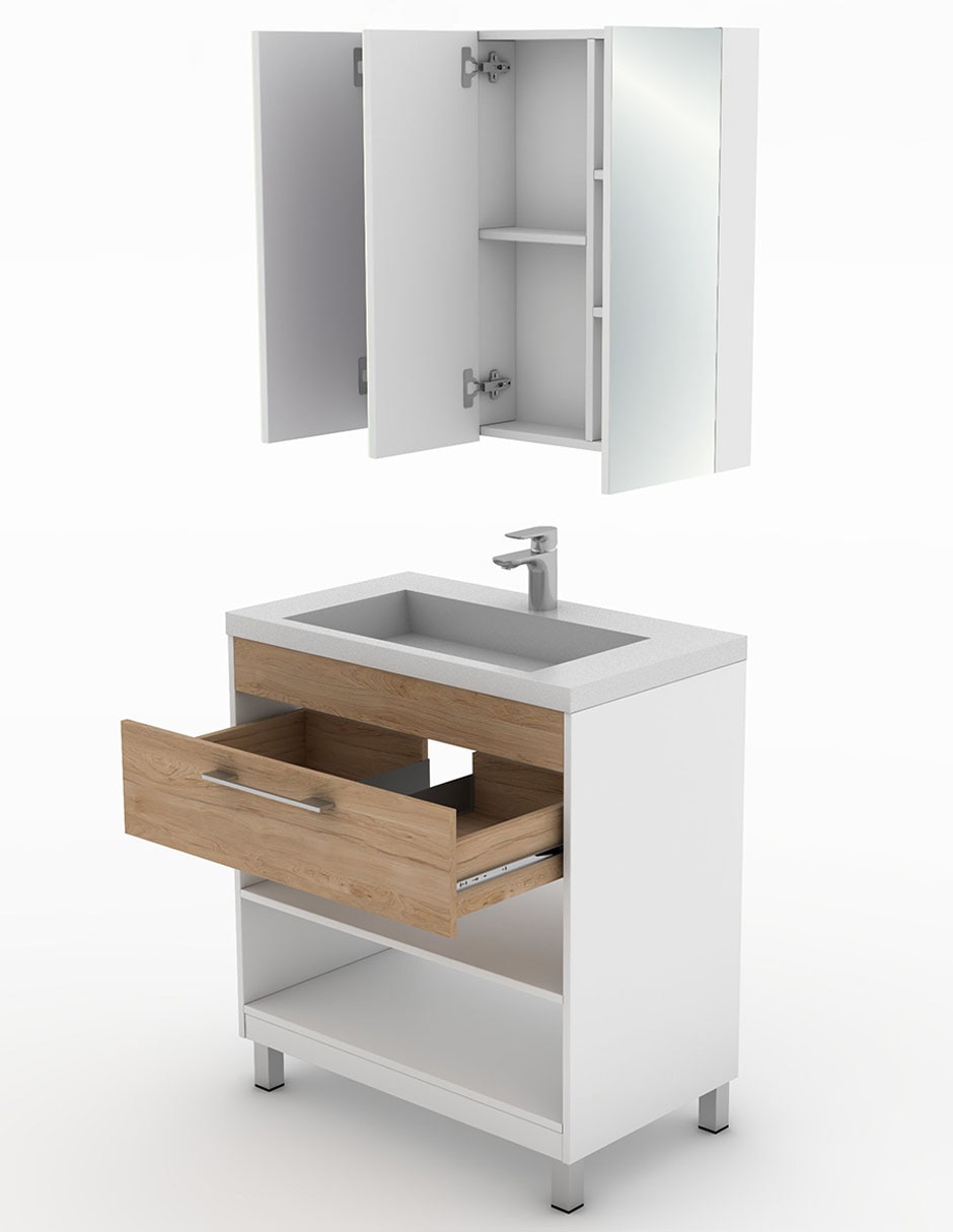 Paquete de baño Lucas de melamina armable 3