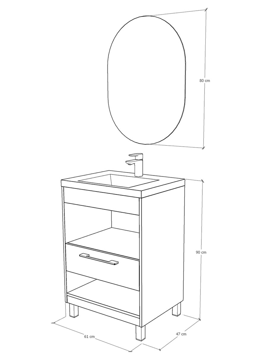 Paquete de baño Excalibur de melamina armable 6