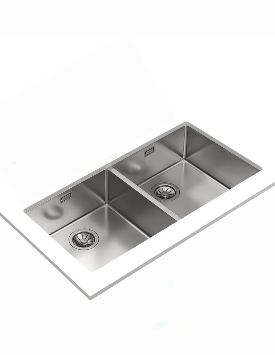 Tarja doble tina de acero inoxidable RS15 2C 860 4