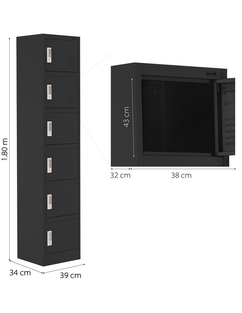 Locker guardex locker casillero metálico 6 puertas acero inoxidable