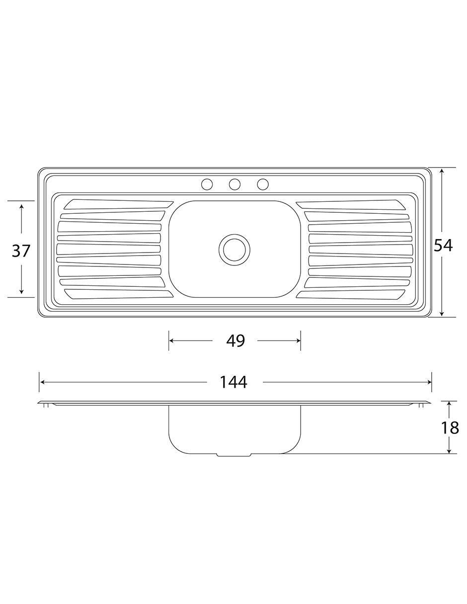 Tarja de acero inoxidable con escurridor derecho C203N 4