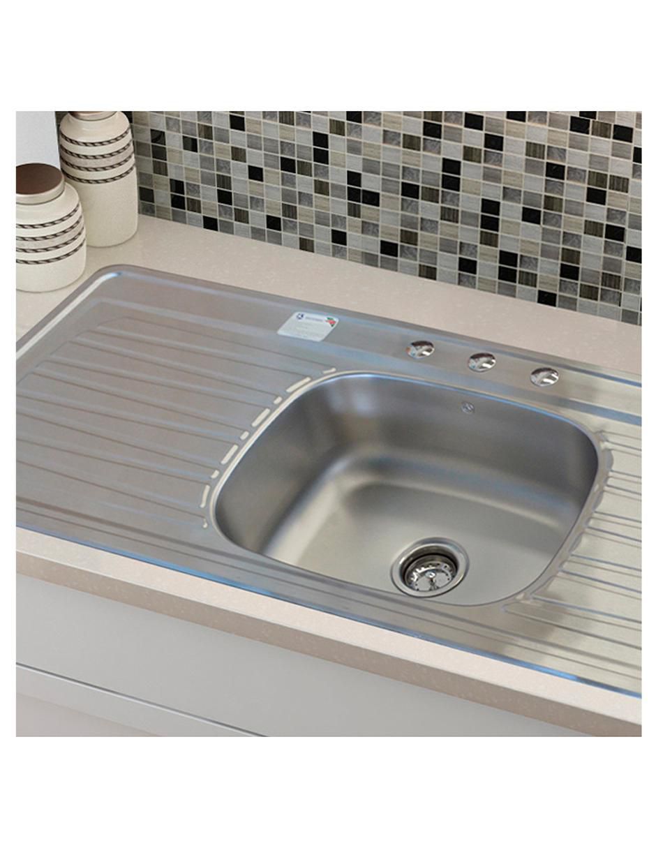 Tarja de acero inoxidable con escurridor derecho C203N 3