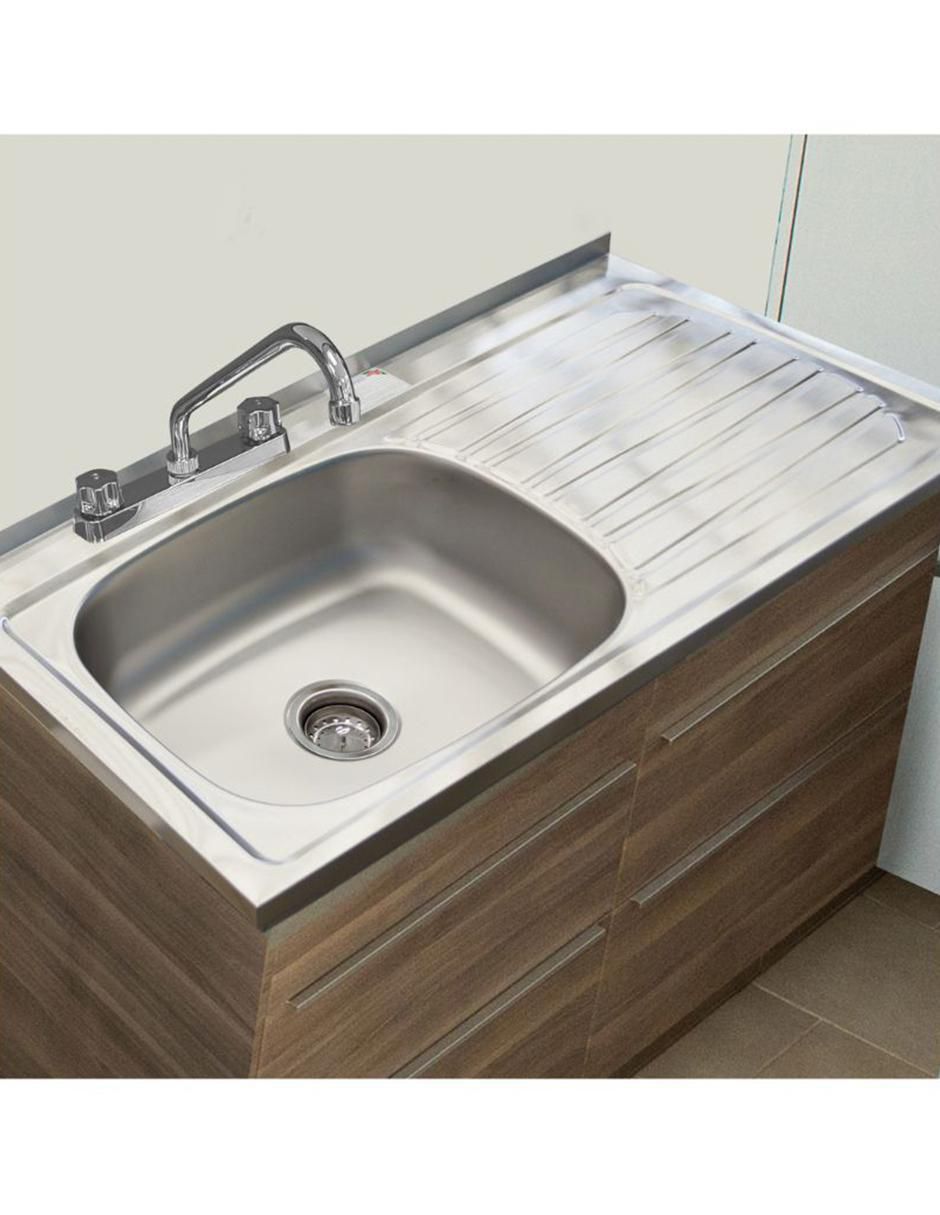 Tarja de acero inoxidable con escurridor derecho MC202 3