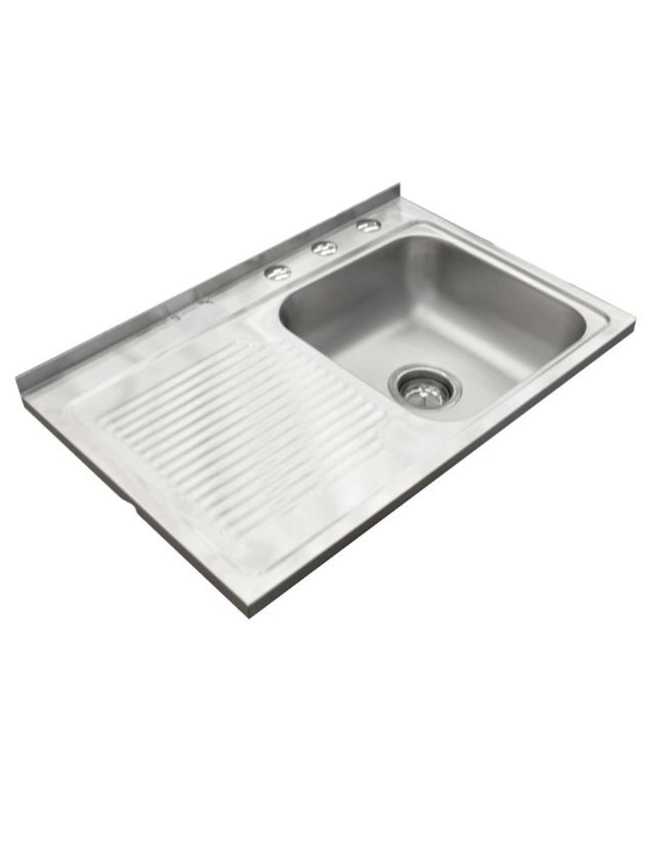 Tarja de acero inoxidable con escurridor izquierdo MCM401 2
