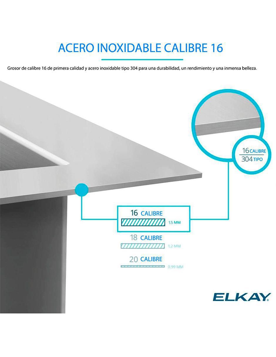 Tarja doble tina de acero inoxidable EFU-311810ACO9 5