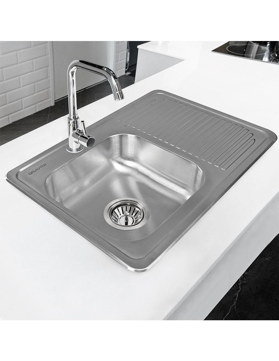 Tarja de acero inoxidable con escurridor derecho 1626 2
