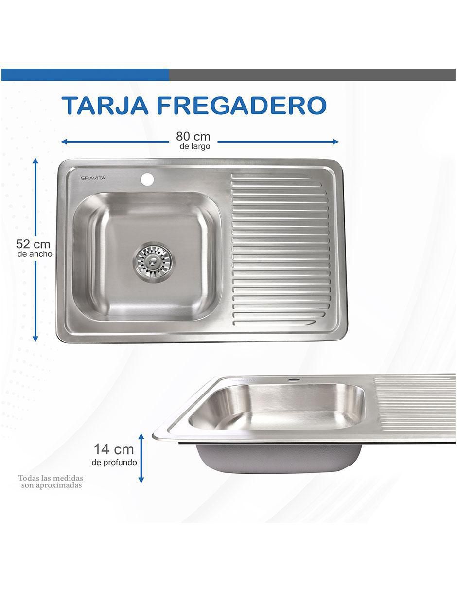 Tarja de acero inoxidable con escurridor derecho 1626 9