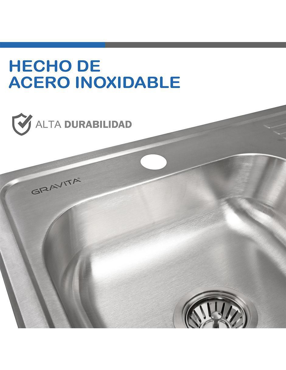 Tarja de acero inoxidable con escurridor derecho 1626 7
