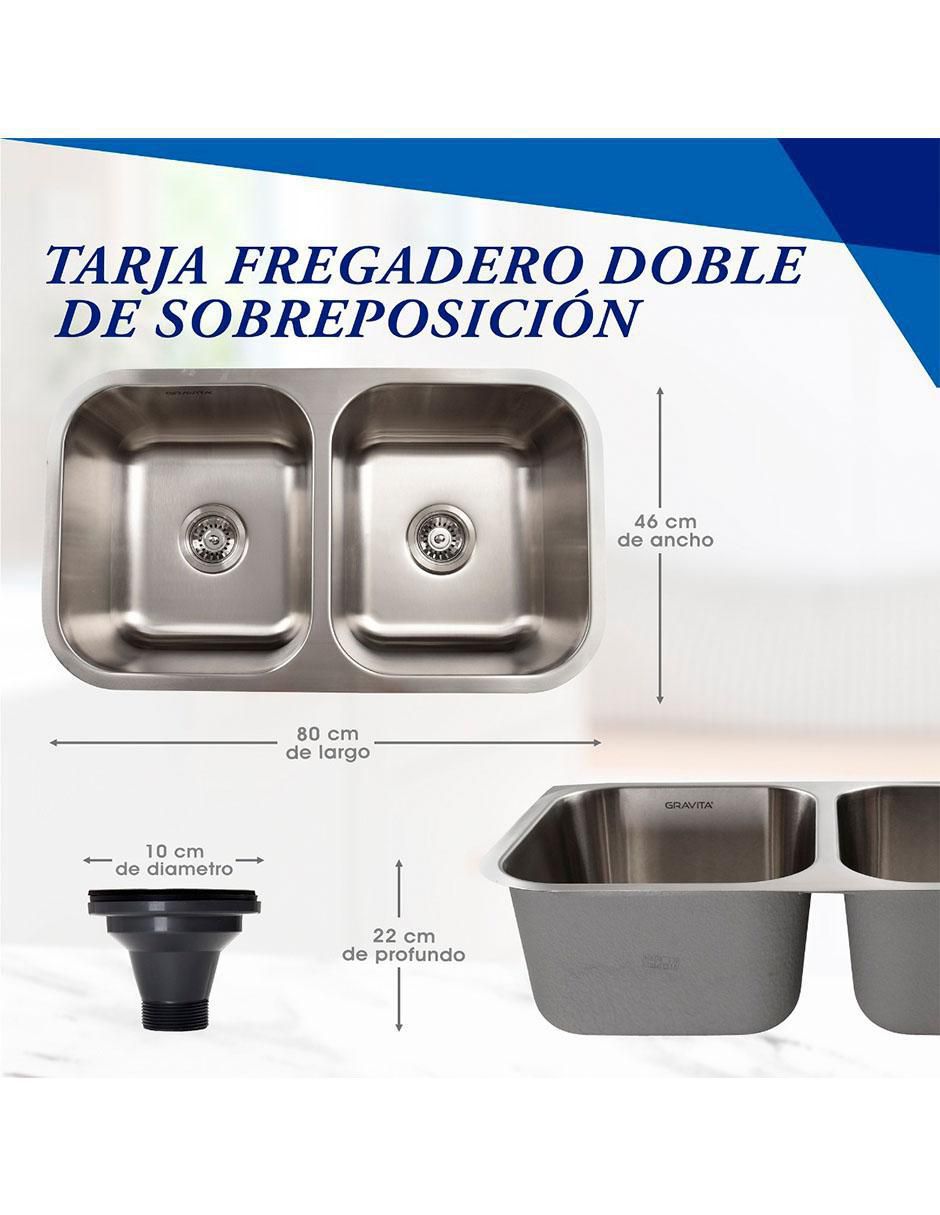 Tarja doble tina de acero inoxidable 1629 9
