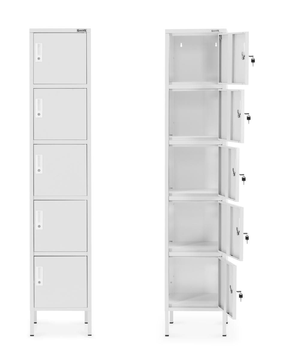 Locker casillero alto de 5 puertas acero inoxidable 2