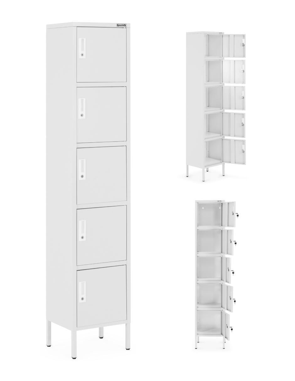 Locker casillero alto de 5 puertas acero inoxidable 7