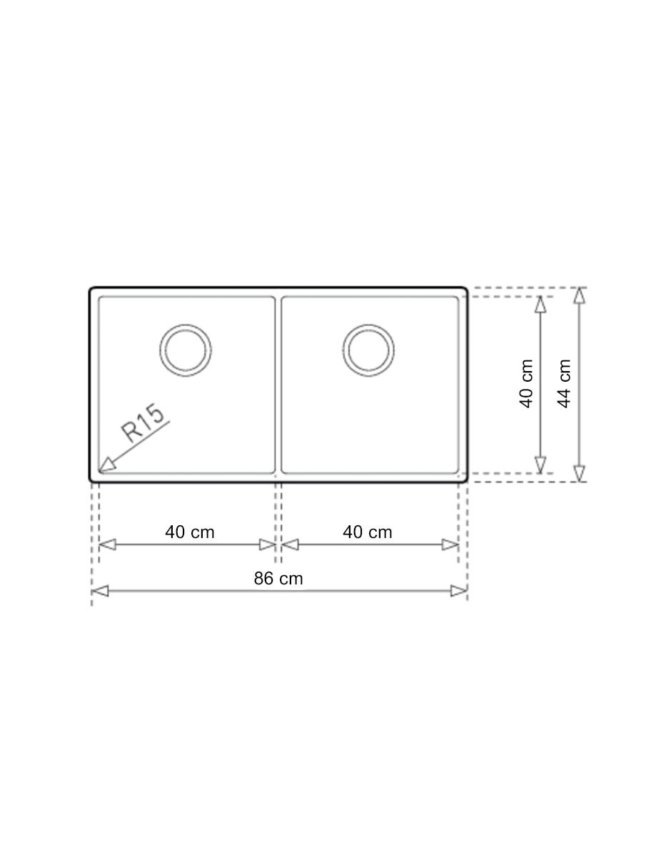 Tarja doble tina de acero inoxidable FLEXLINEA RS15 860 2B 6