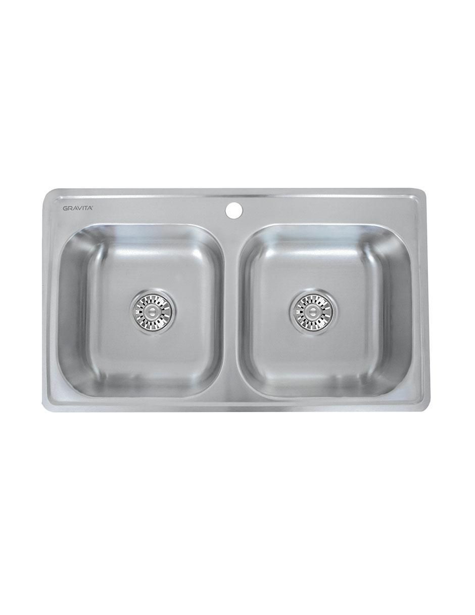 Tarja doble tina de acero inoxidable 2238