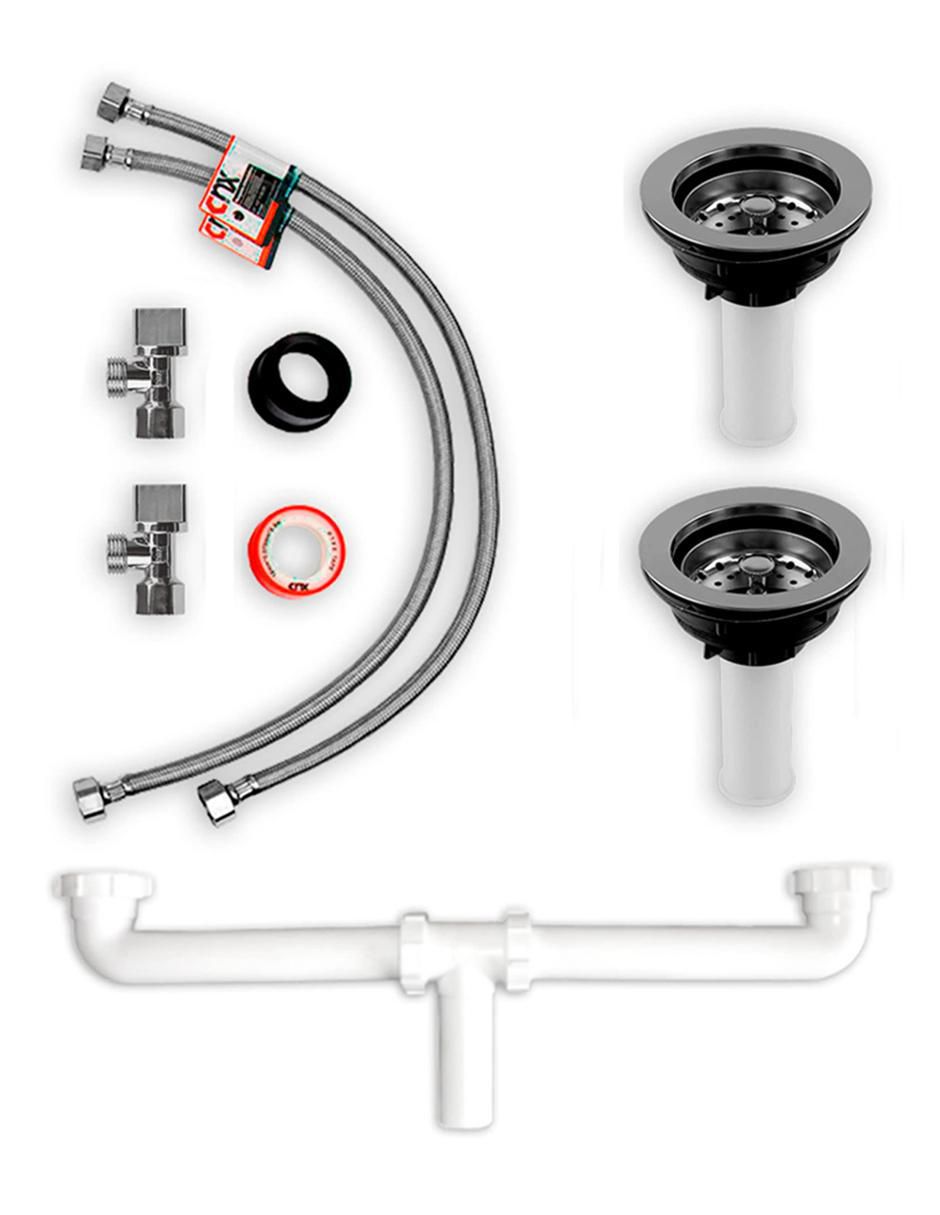 Tarja doble tina de acero inoxidable TD8247SR2NKIT02MZM8120 6