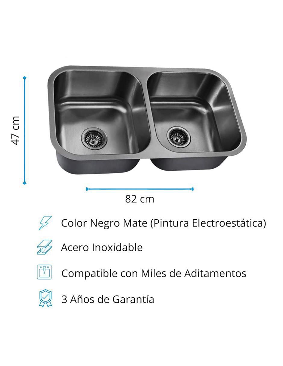 Tarja doble tina de acero inoxidable TD8247SR2N + KIT-002 5