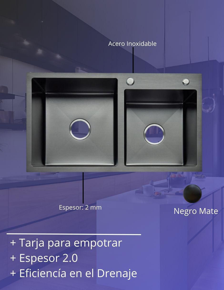Tarja doble tina de acero inoxidable TD8245-2N 5