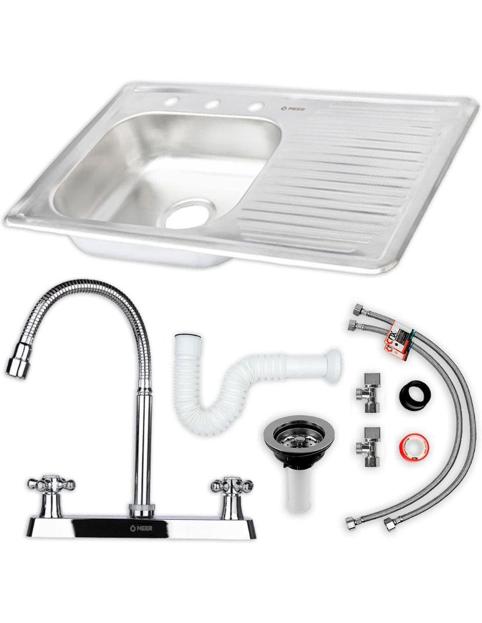 Tarja de acero inoxidable con escurridor derecho KIT-003MZF821FTSED8050 Tarja de acero inoxidable con escurridor derecho KIT-003MZF821FTSED8050
