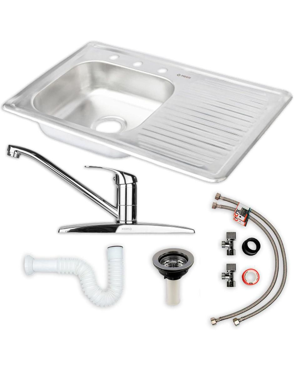 Tarja de acero inoxidable con escurridor derecho KIT-003TSED8050MZF815