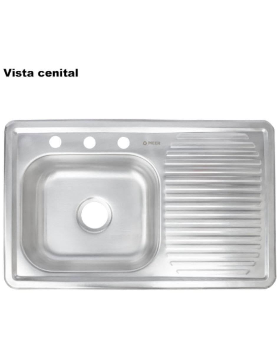 Tarja de acero inoxidable con escurridor derecho KIT-003TSED8050MZF815 4