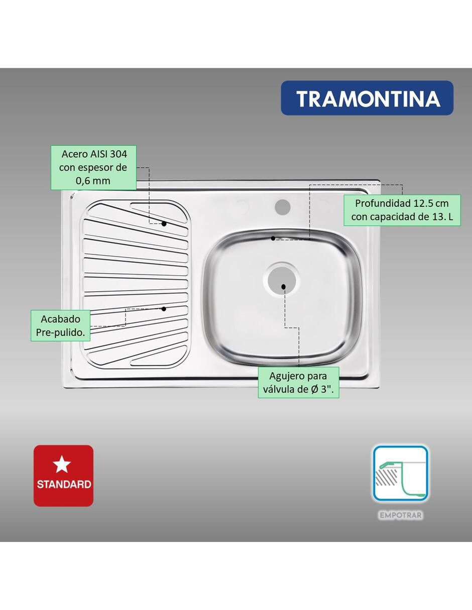 Tarja de acero inoxidable con escurridor izquierdo 93849515 2