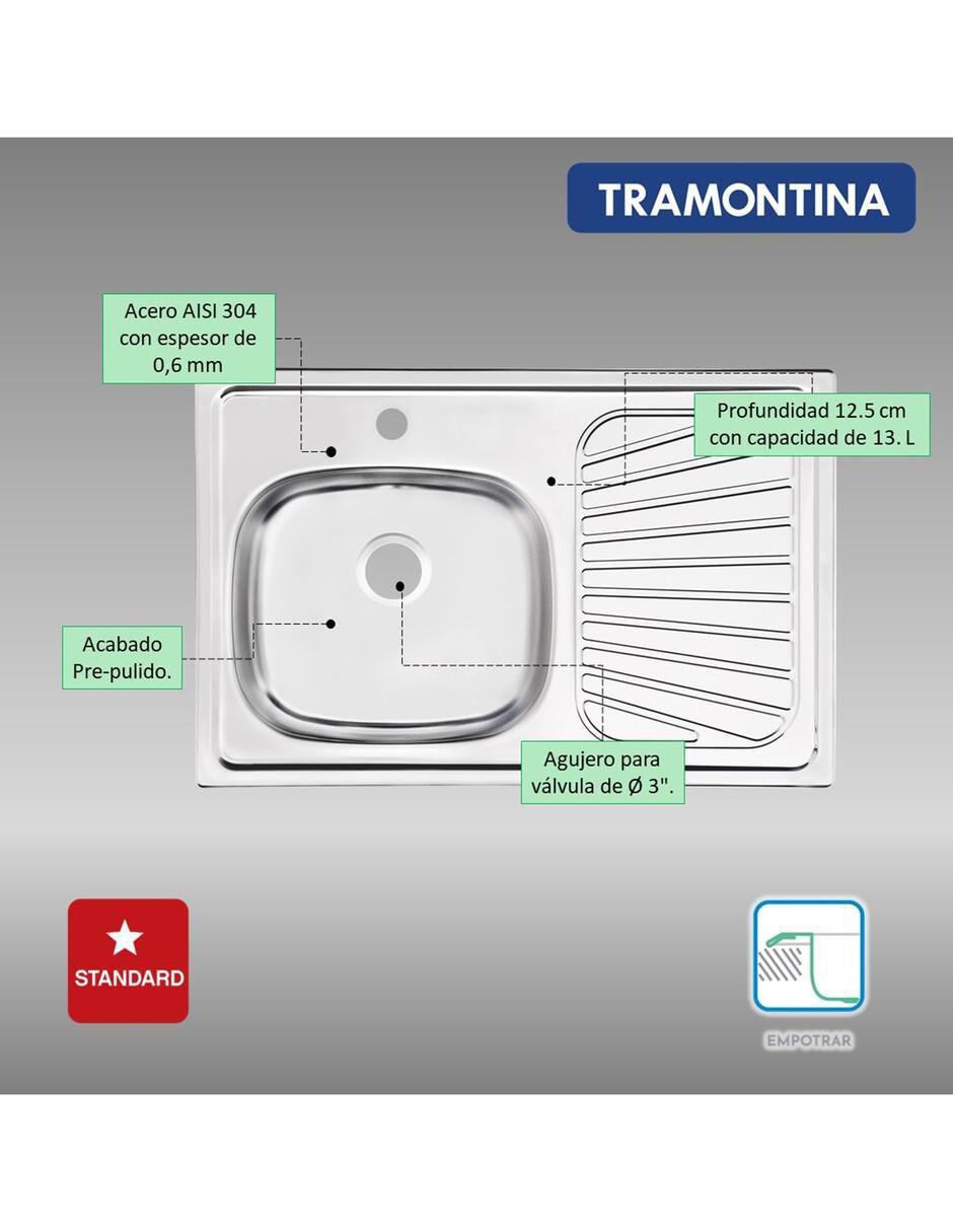 Tarja de acero inoxidable con escurridor derecho 93848515 2